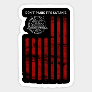 Don't Panic It's Satanic - Satanic Flag Gift Sticker